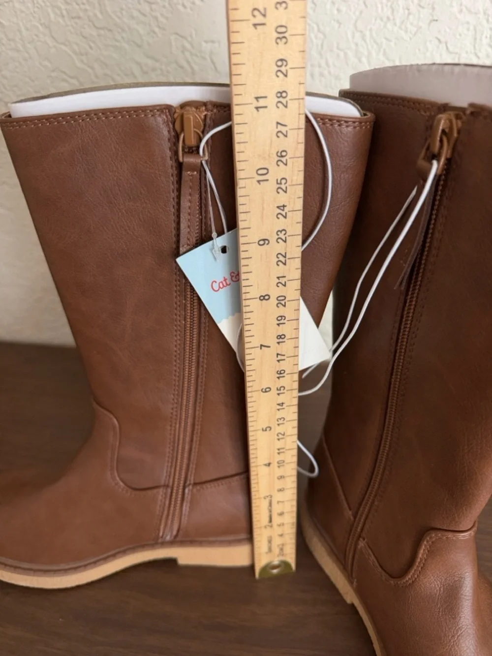 Cat & Jack Girls Alaina Boots Cognac size 1 new western , safari day at school